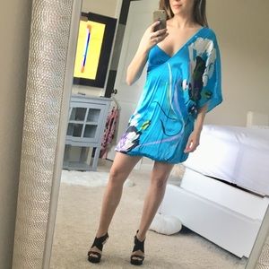 Bebe Kimono Shoulder Dress XS